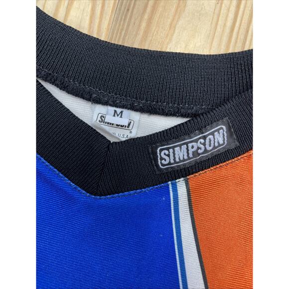 Simpson Motorcycle Racing Long Sleeve Jersey Shirt Youth Medium Made In USA - Picture 5 of 5